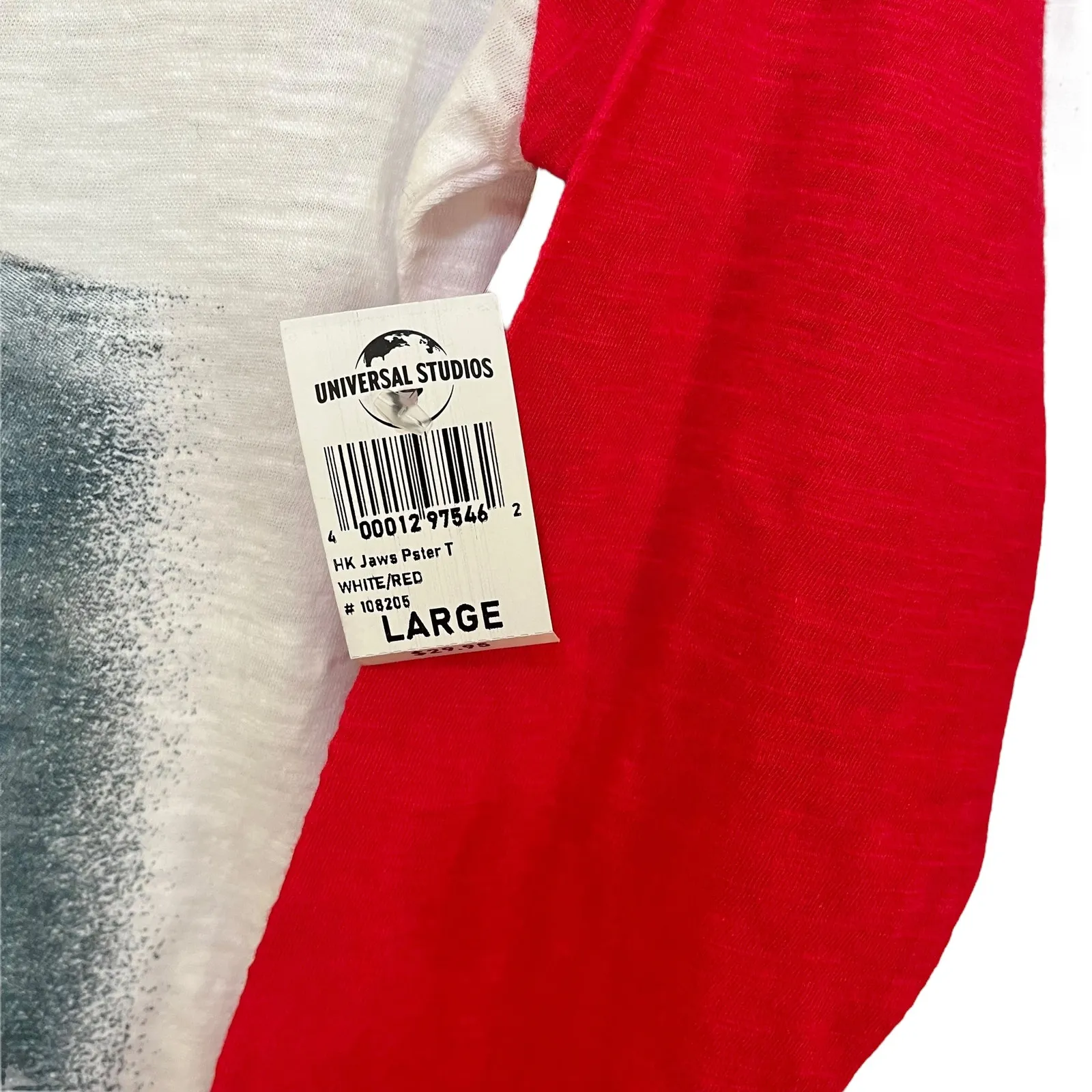 NWT Hello Kitty x Universal Studios Sanrio Jaws Poster 3/4-Sleeve Baseball Tee - Image 4