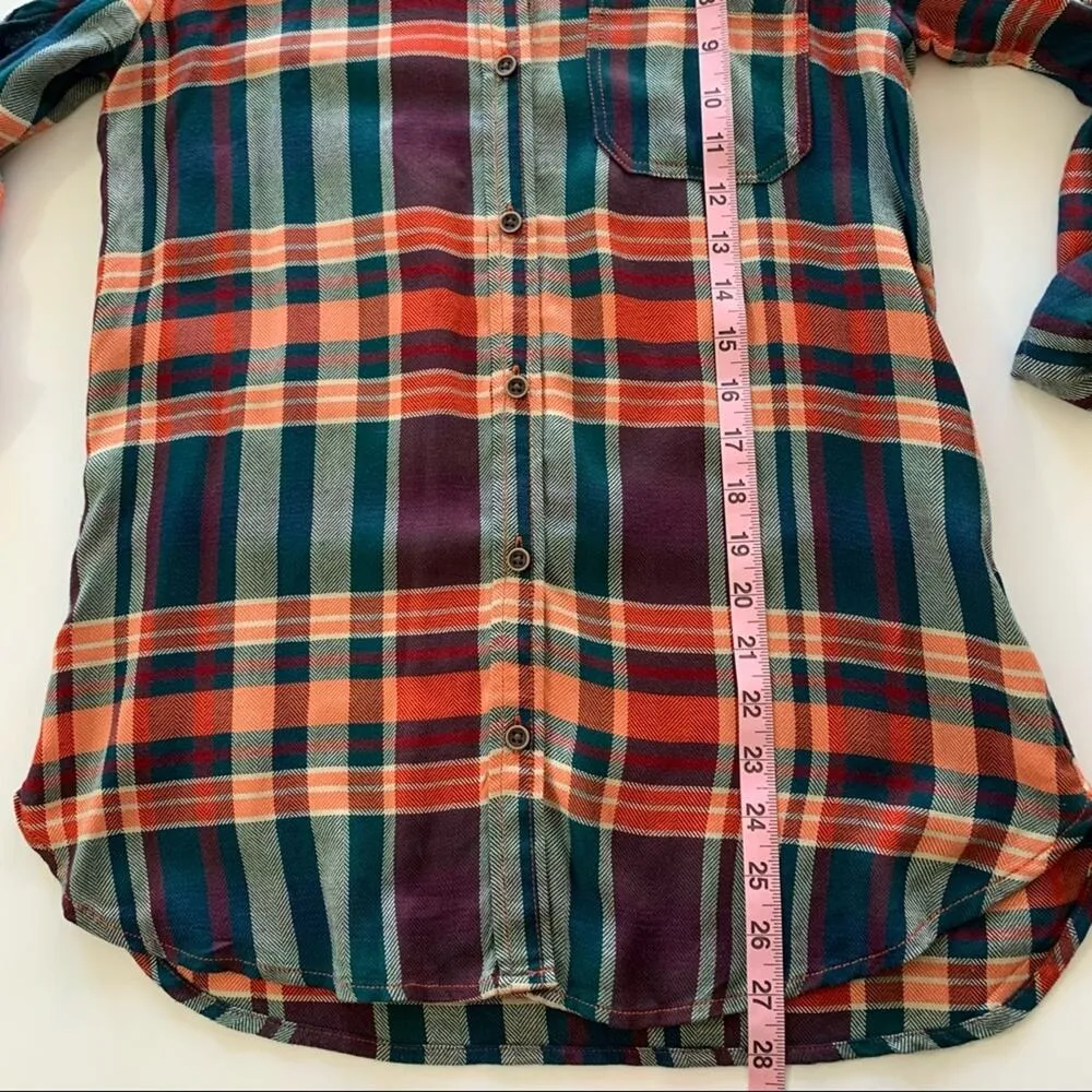 Via Penny Lane Reworked Apparel | Margaritaville Graphic Button Up Flannel Shirt Green Size XS - Image 3