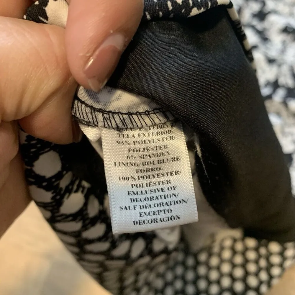 Ann Taylor Sleeveless Sheath Dress Black & White Size 0 career wear office E5 - Image 7