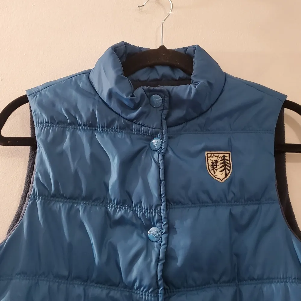 🔥SALE🔥American Eagle Deep Blue Reversible Puffer Vest M - Image 4