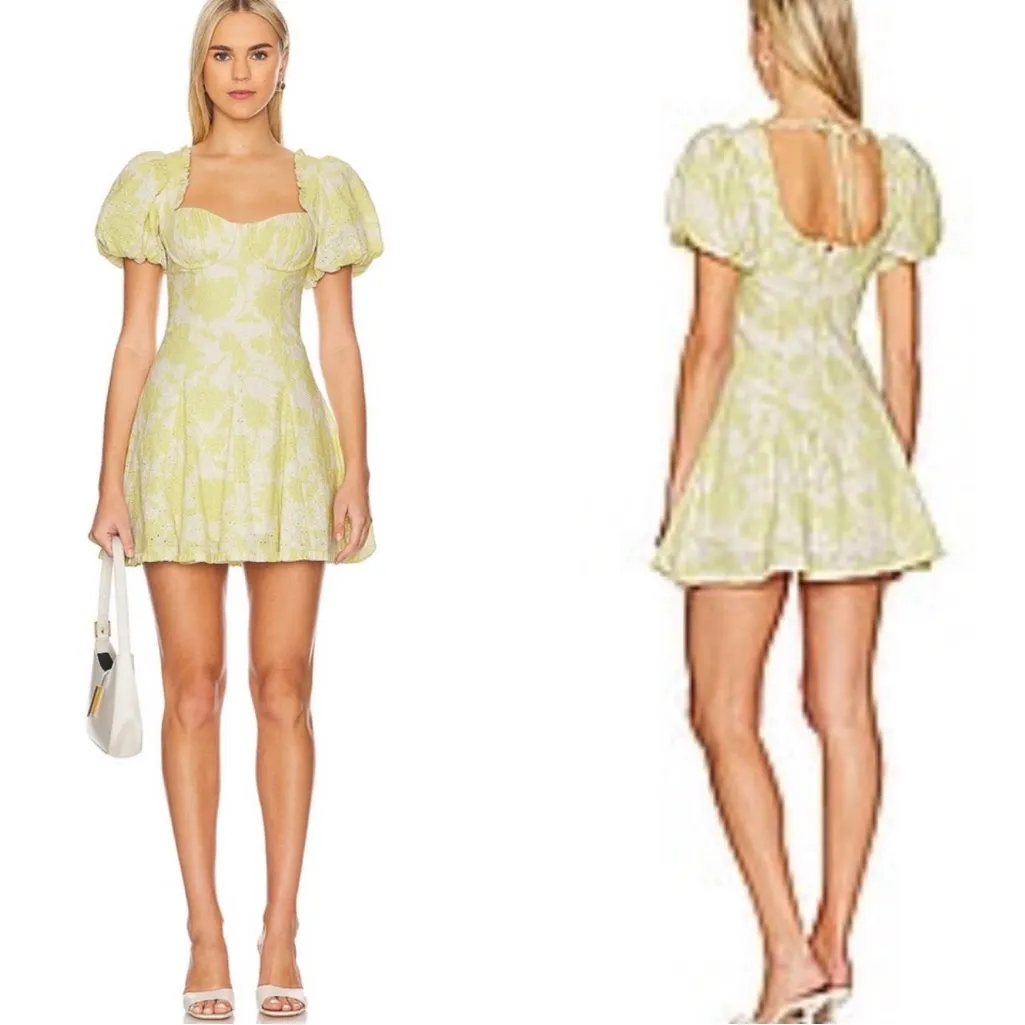 Revolve ASTR The Label Emmalou Eyelet Mini Dress Size Medium - Image 2