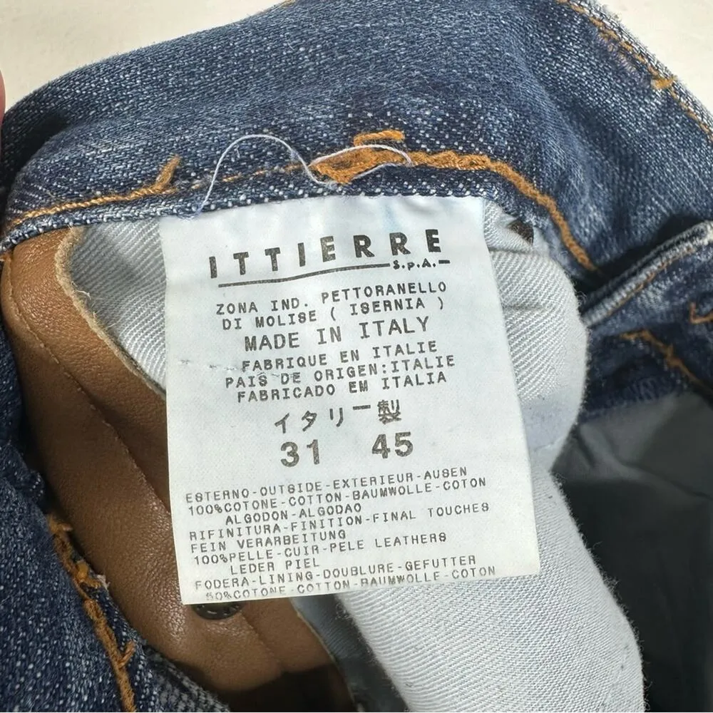 Dolce & Gabbana Denim & Suede Leather Panel Flared Blue Jeans Size 31 - Image 7