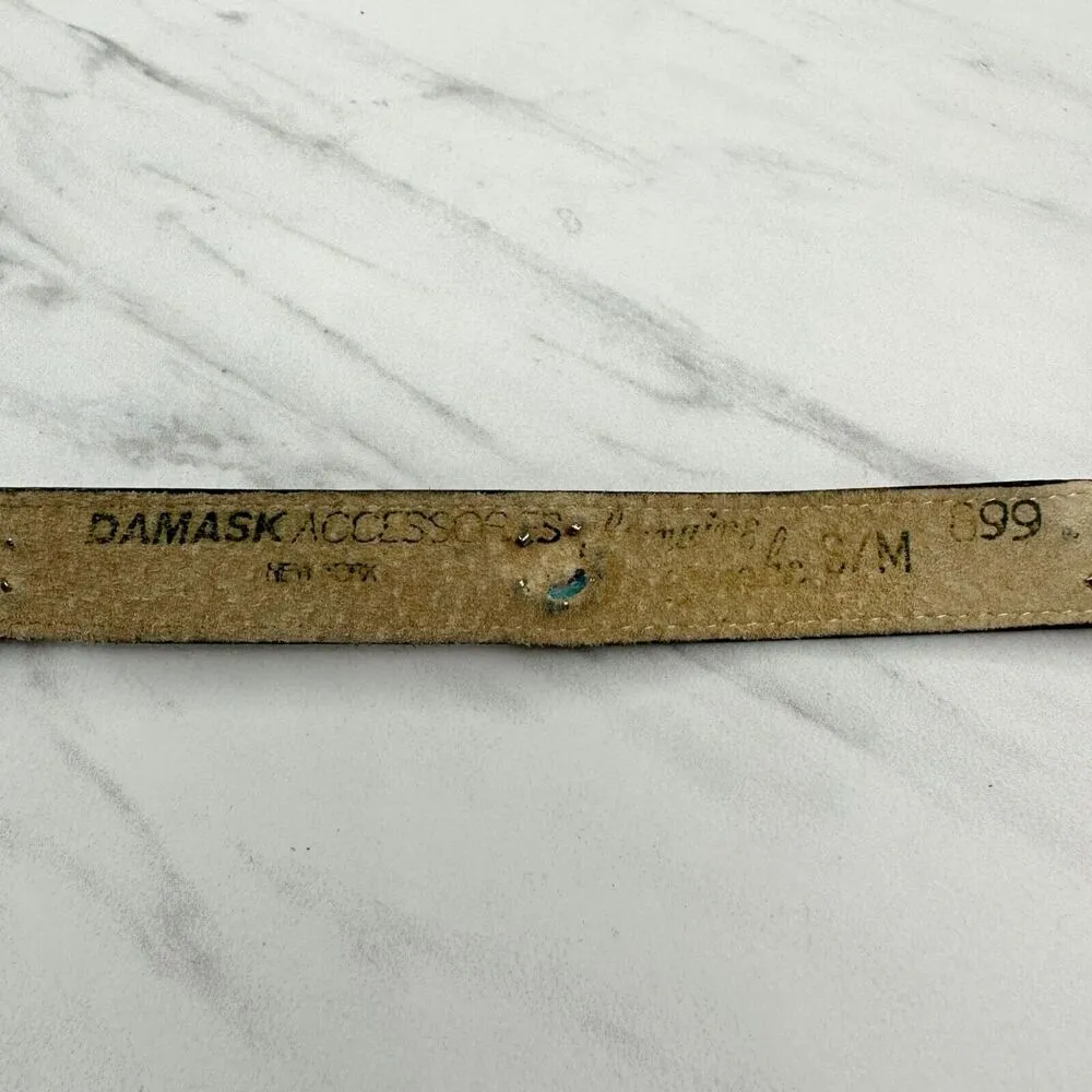 Vintage Damask Accessories NY Red Snake Skin Jeweled Belt Size S - Image 8