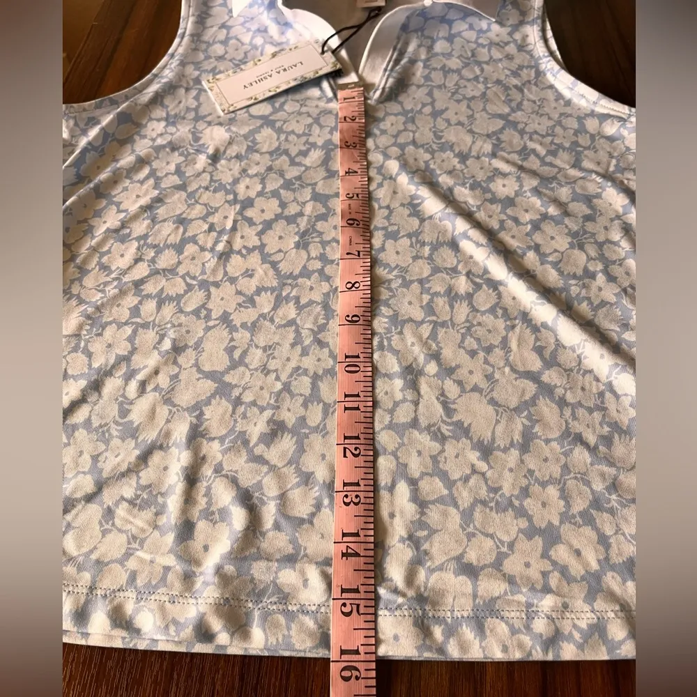 Laura Ashley Polo Shirt M Blue
Floral Zip Collar Golf Tennis
Pickleball UPF - Image 8