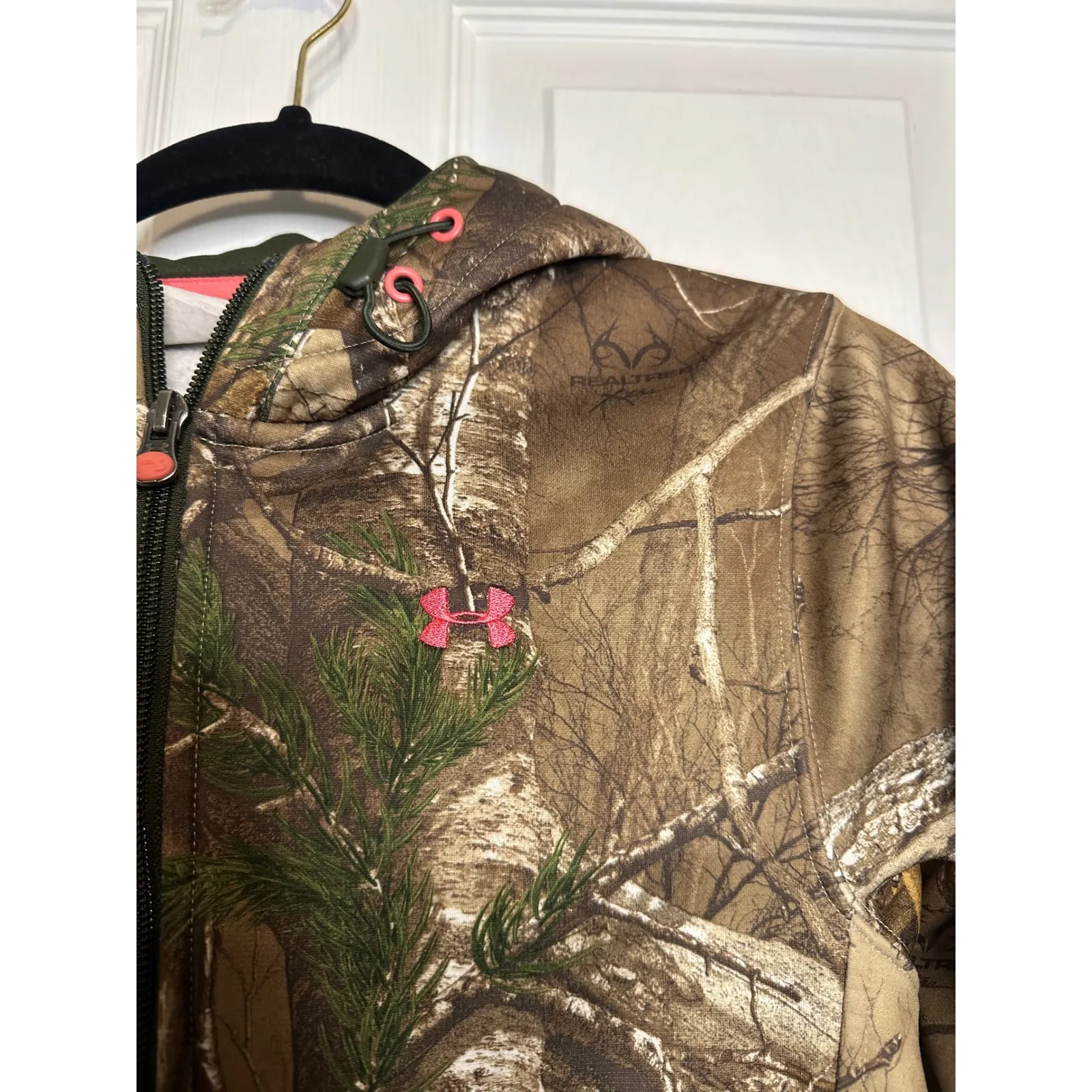 Under Armour Storm Camouflage Realtree Women's Full Zip Fleece‎ Jacket Size XS - Image 4