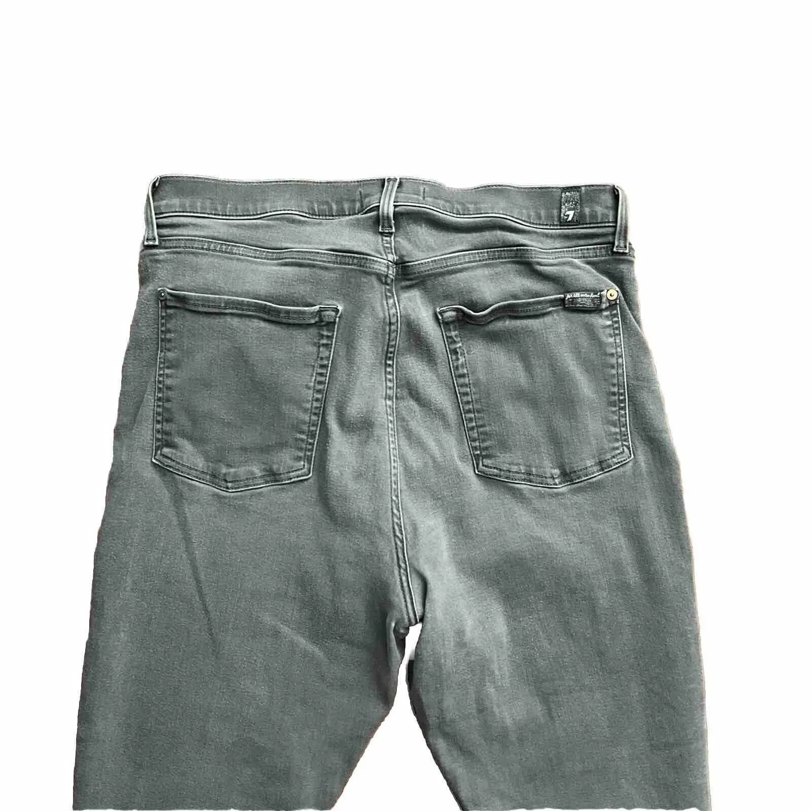 7 For All Mankind Jeans Size 33 B(Air) High Waist Ankle Skinny Gray Denim - Image 5