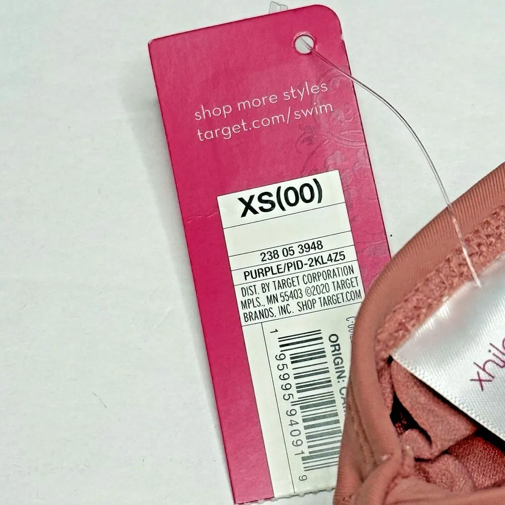 Xhilaration Women's Cute Chic Mauve Ruffle Triangle Bikini Swim Top XS (00) New! - Image 8