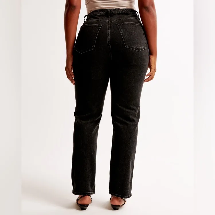 Abercrombie & Fitch The Ankle Straight Ultra High Rise Curve Love Black Jeans 24 - Image 2