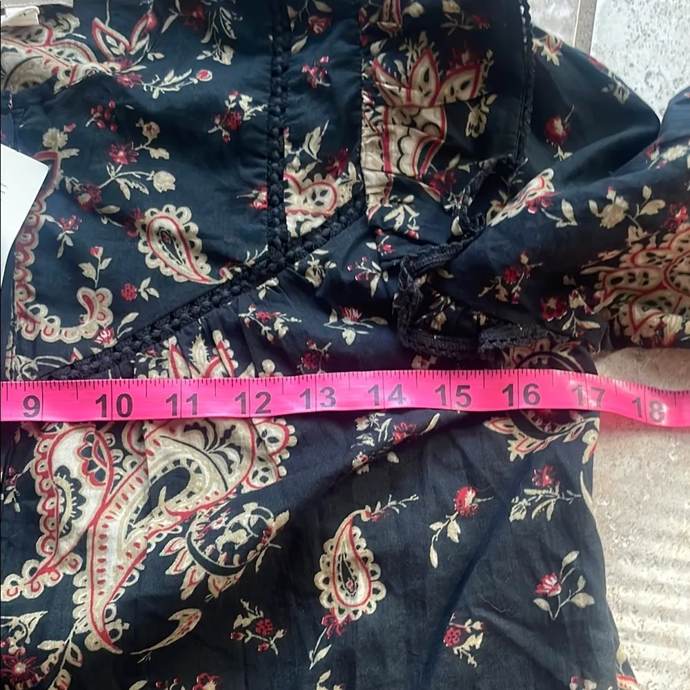 Sezane Meadow Floral Blouse Black Multi - Image 12