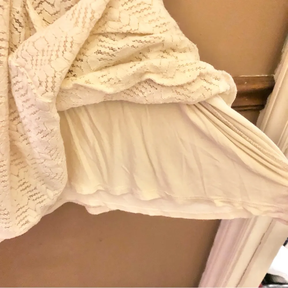 Free People Poppy Lace Pocket Mini‎ Dress Cutout Back Cream Medium - Image 7