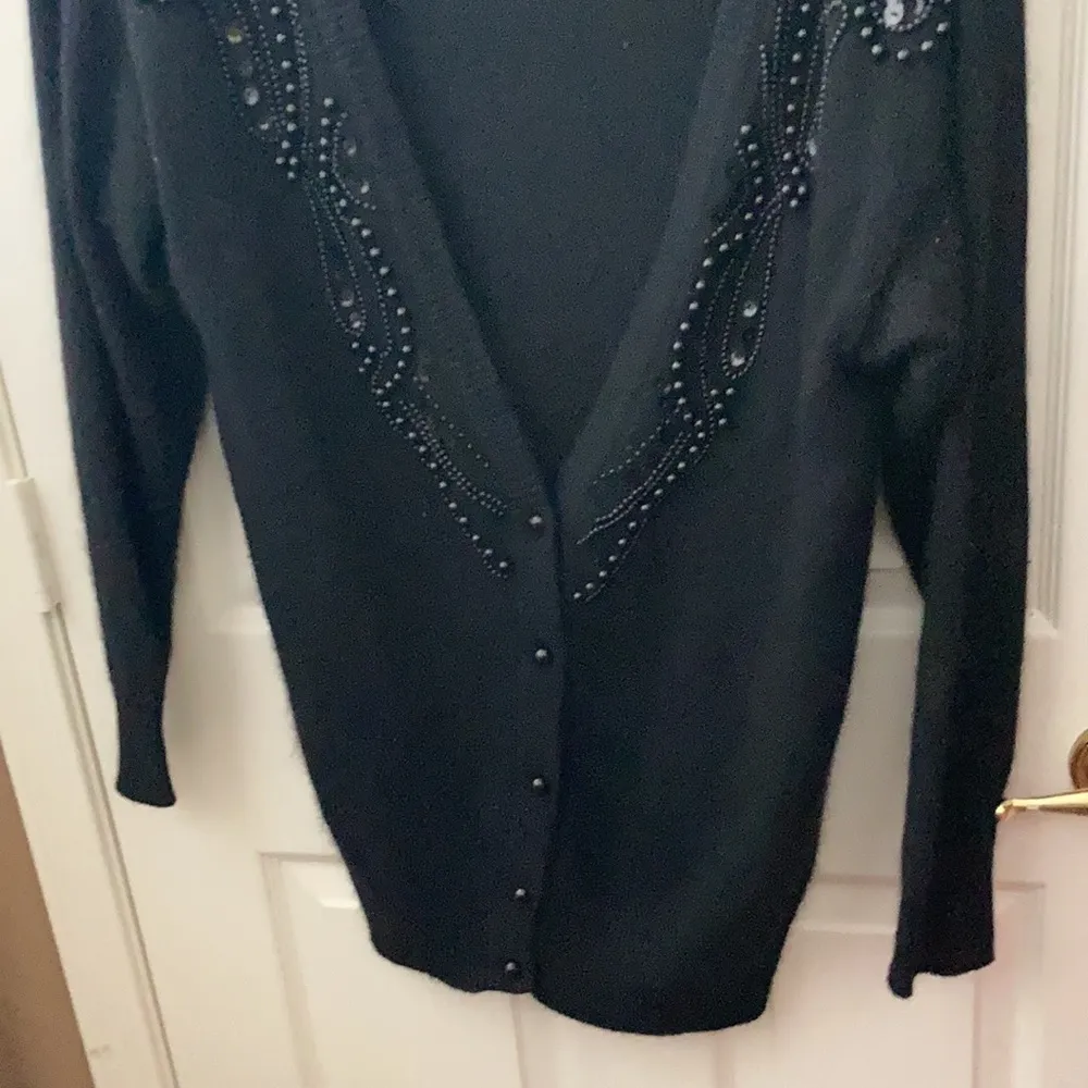 FINAL MARKDOWN Worthington decorative silk blend cardigan medium - Image 2