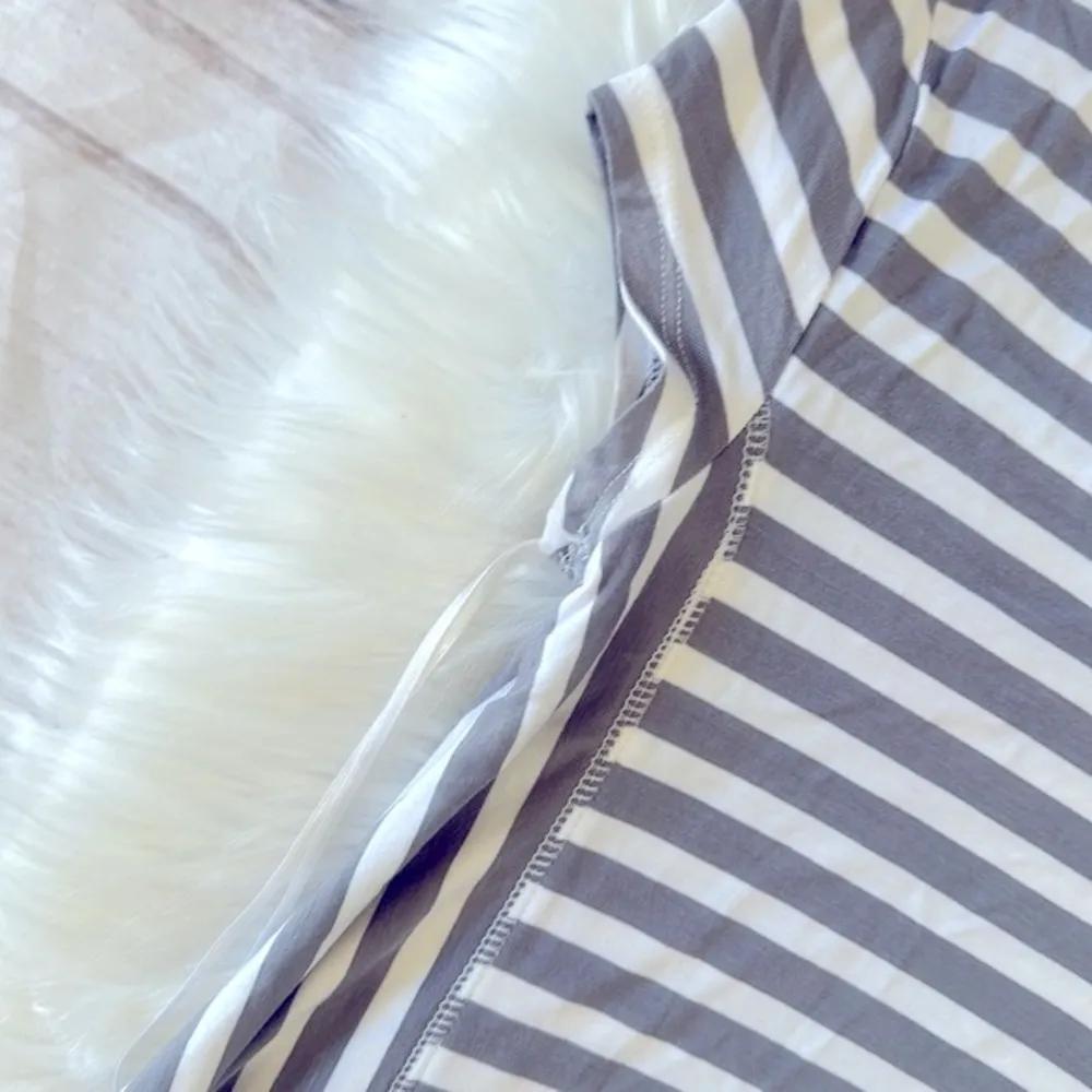 SO Women's Casual Plain Simple T-Shirt Loose Striped Dress Size Small - Image 5