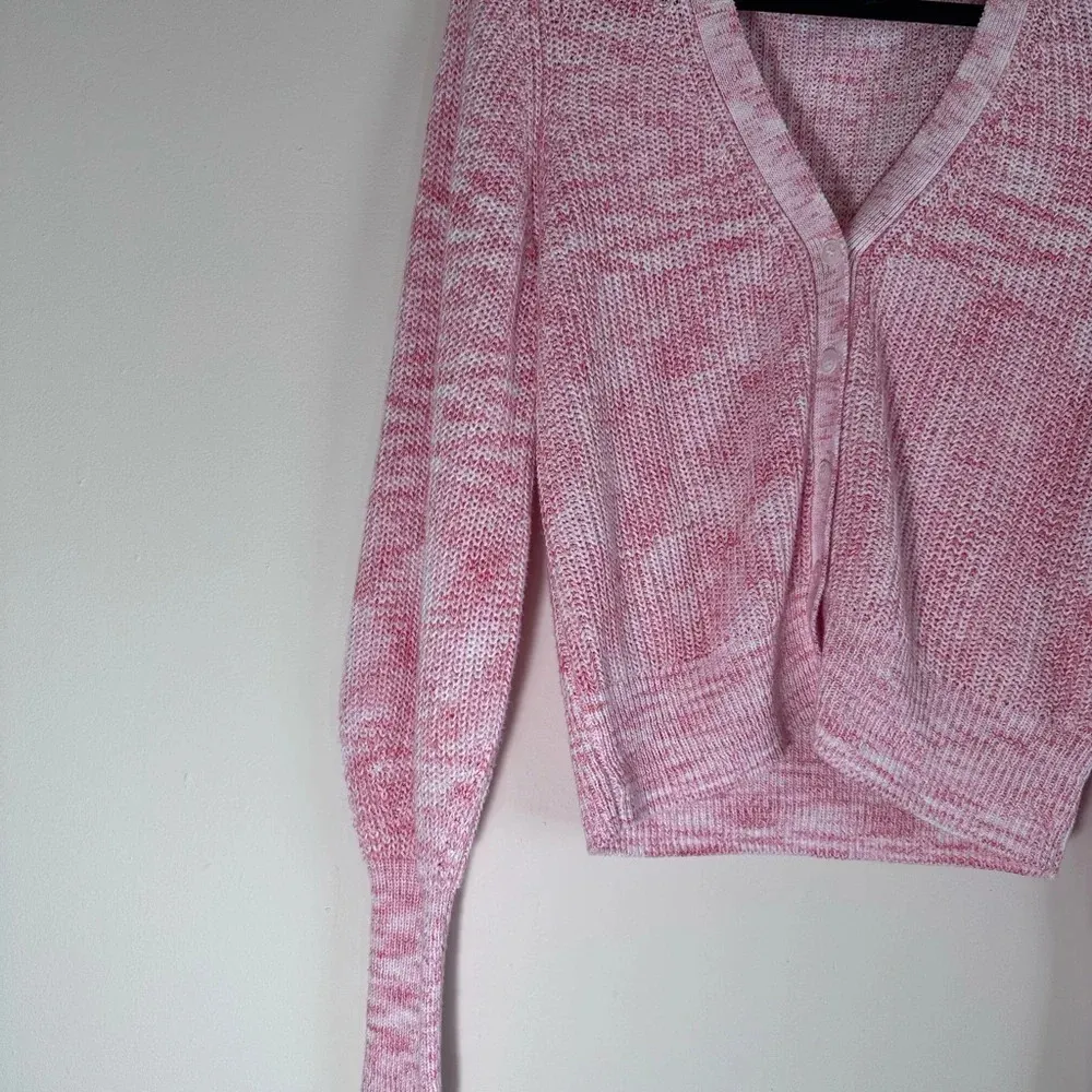 Paige Bastille cardigan in Bubblegum bishop sleeve knit button down size M - Image 8