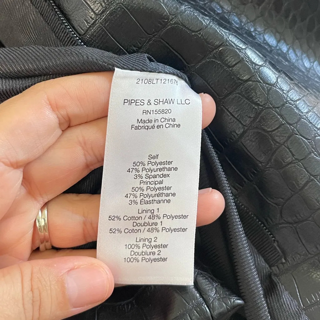 Women’s Veronica Beard Gail Dickey Faux Leather Jacket Blazer Black Size 12 - Image 9