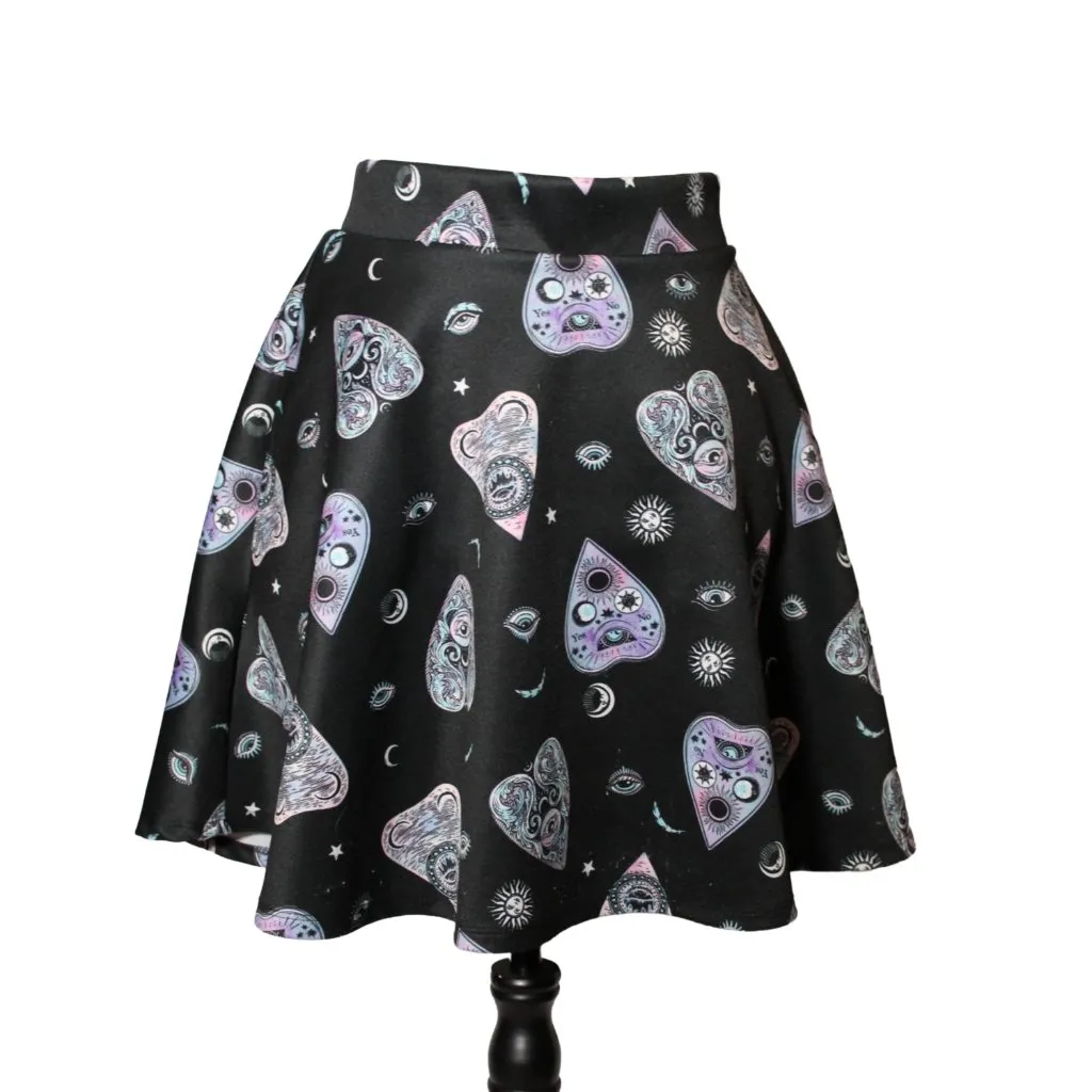 Midnight Hour XL Pastel Goth Planchette Skater Skirt Celestial Witchy w/ Pockets - Image 5