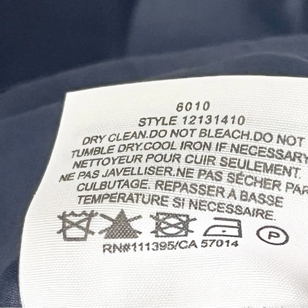 TORY BURCH Megan Navy Blue Silver Trim 3/4 Sleeves V-Neck Kaftcan Dress, Size 2 - Image 9