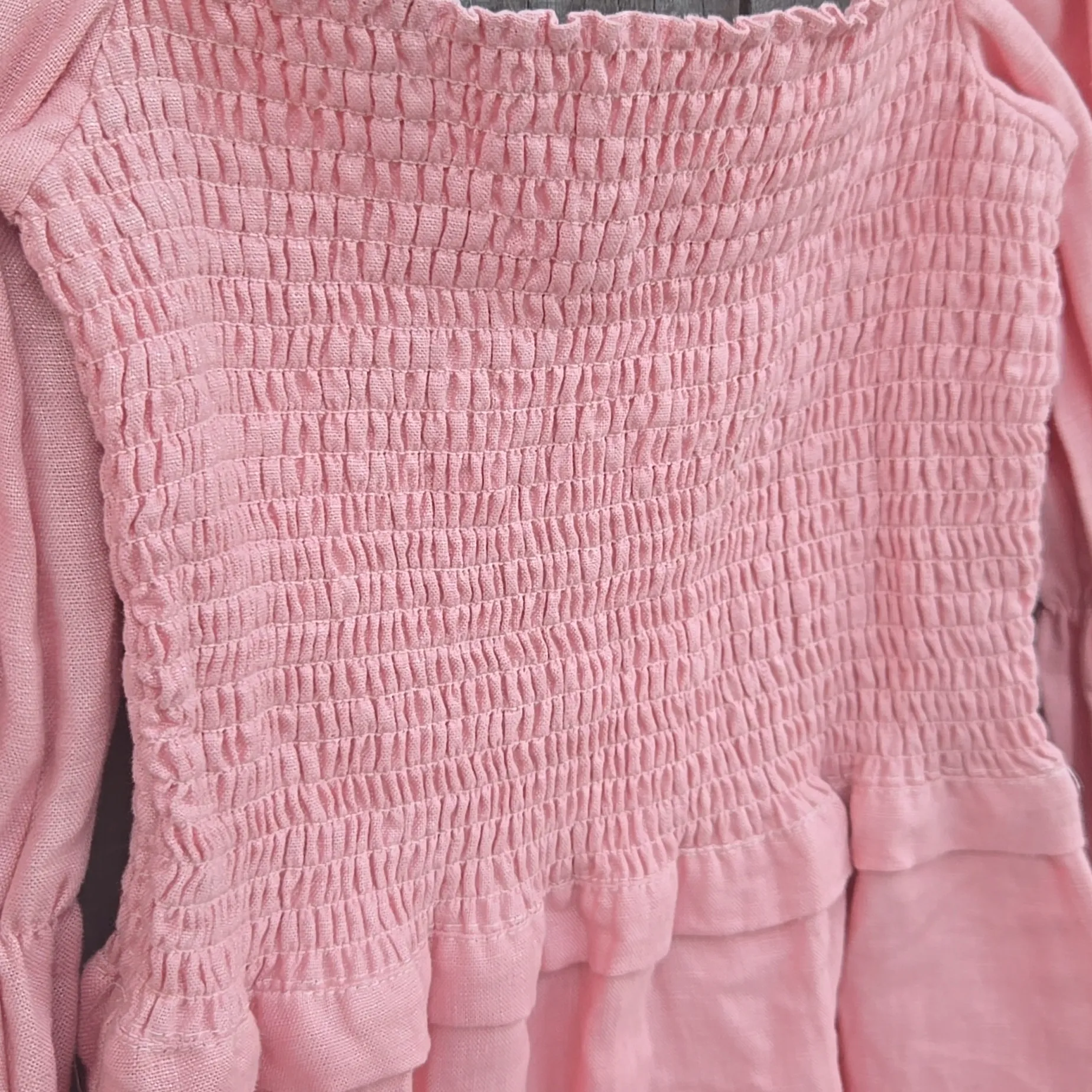 Reformation Blush Long Sleeve Dress - Image 5