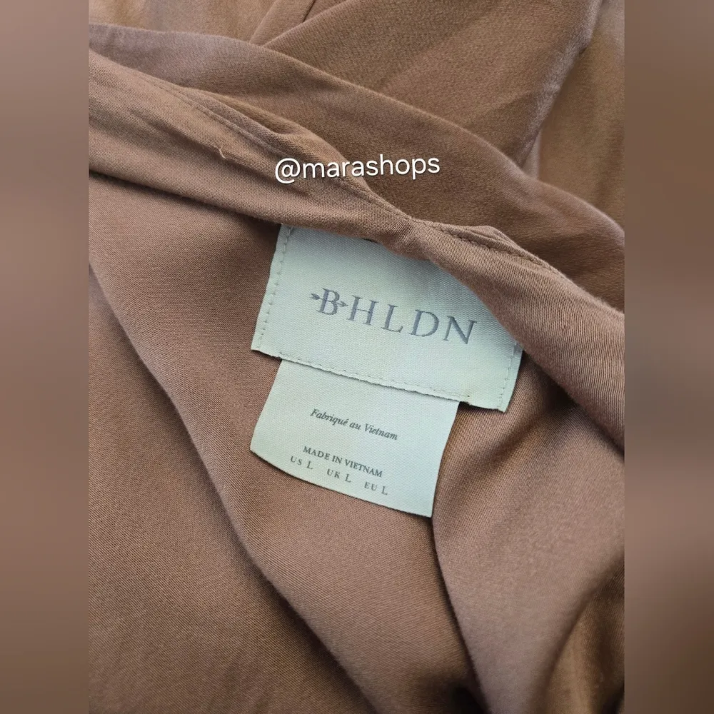 BHLDN Nicoletta One Shoulder Scarf Satin Midi Dress - Image 8