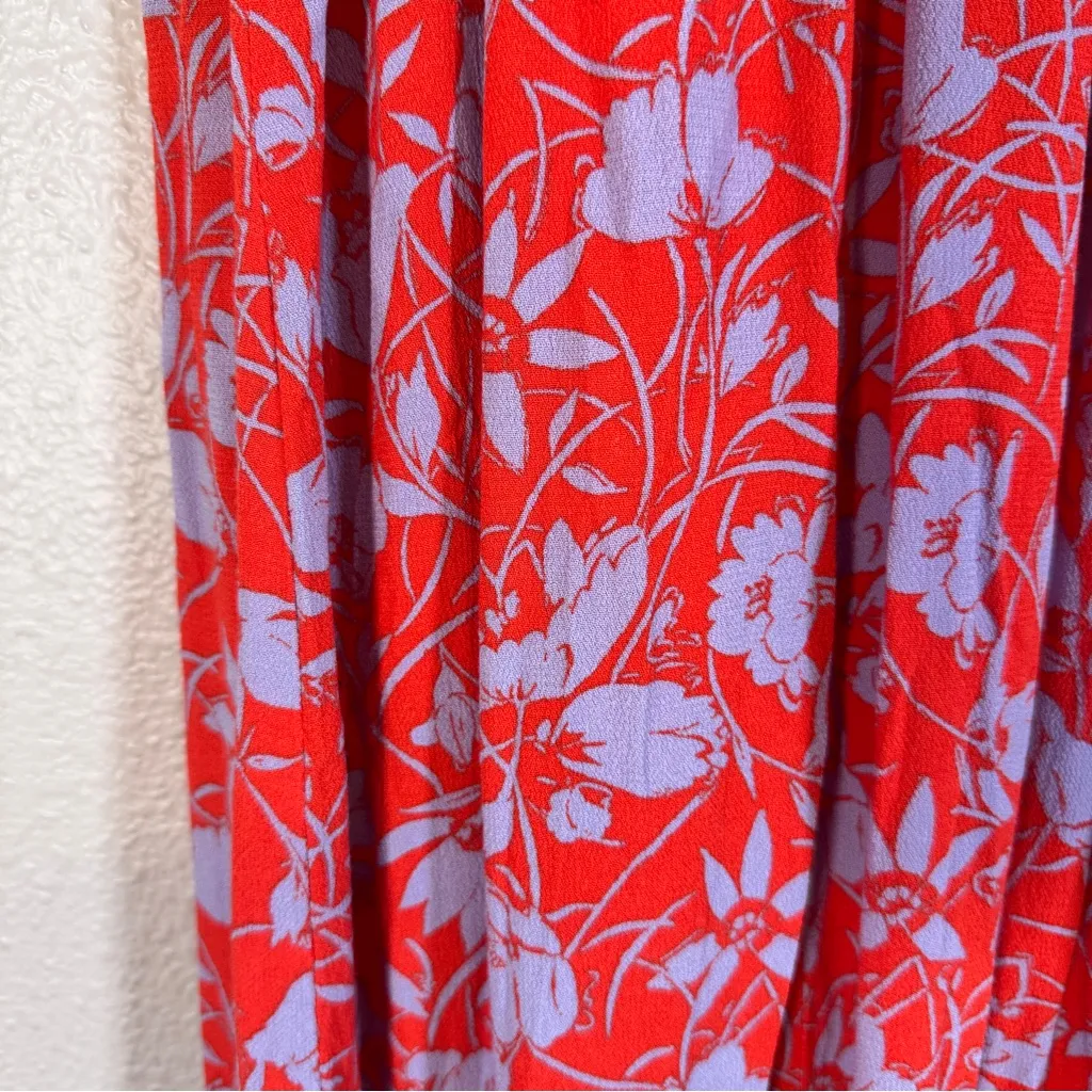 Free People Red Blue Floral Tiered Maxi Skirt Boho Women’s M Festival Beachy - Image 12