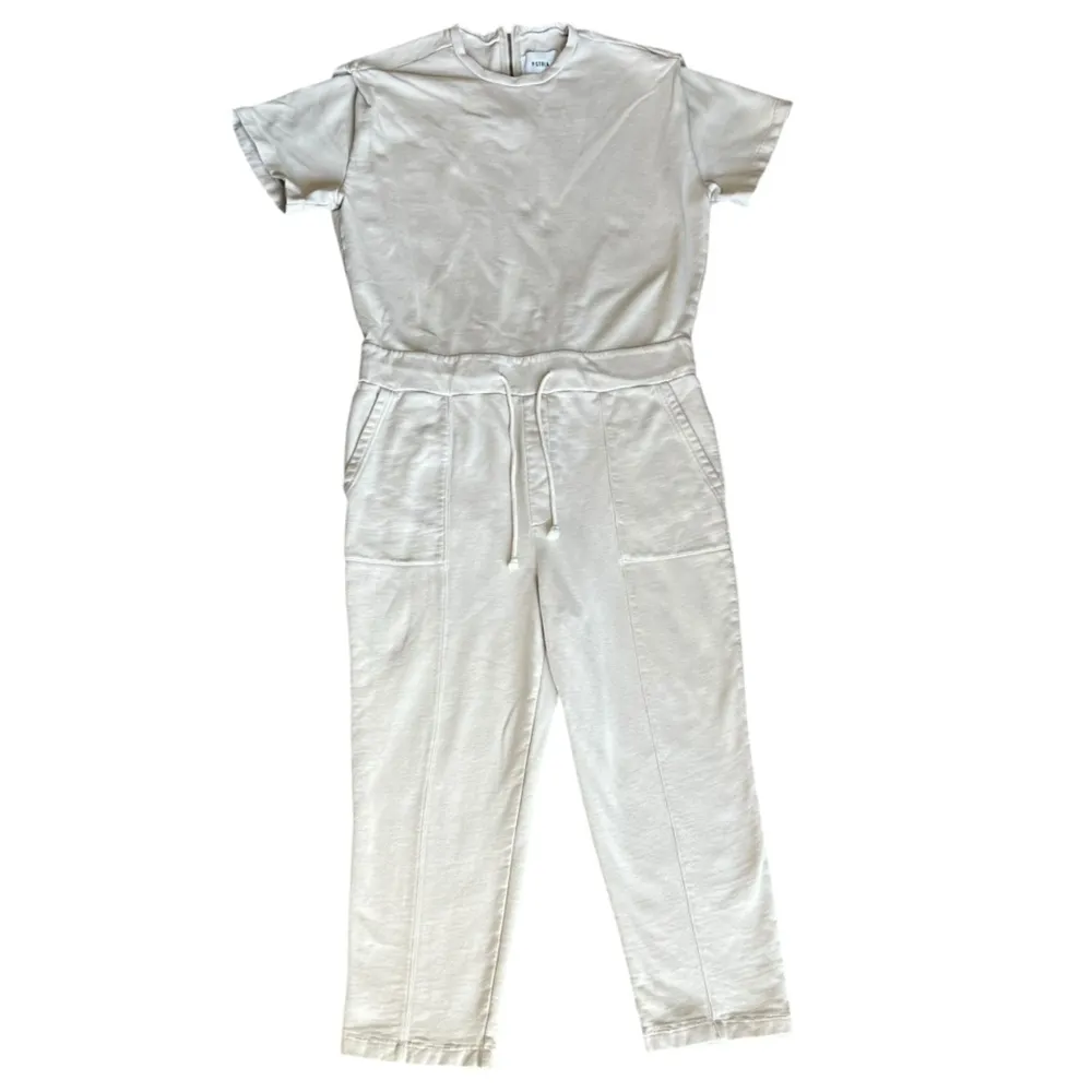 Pistola X Revolve Clarisse French Terry Shoulder Pleat Jump Suit In Soft Taupe L - Image 2