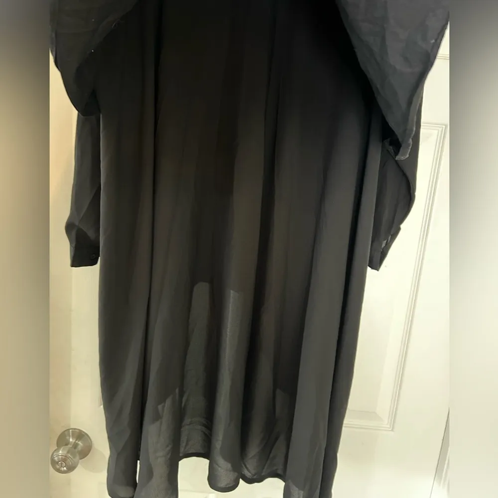 NWT Digs Poplin Chiffon Cape Shirt Black OS Lagenlook Layered Minimal Maximal Size undefined - Image 6