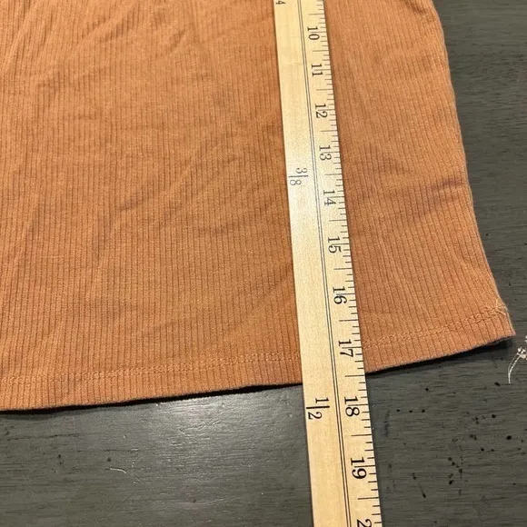 Elodie Womens Brown Mock Neck Ribbed 2 Piece Crop‎ Top Size S - Image 6