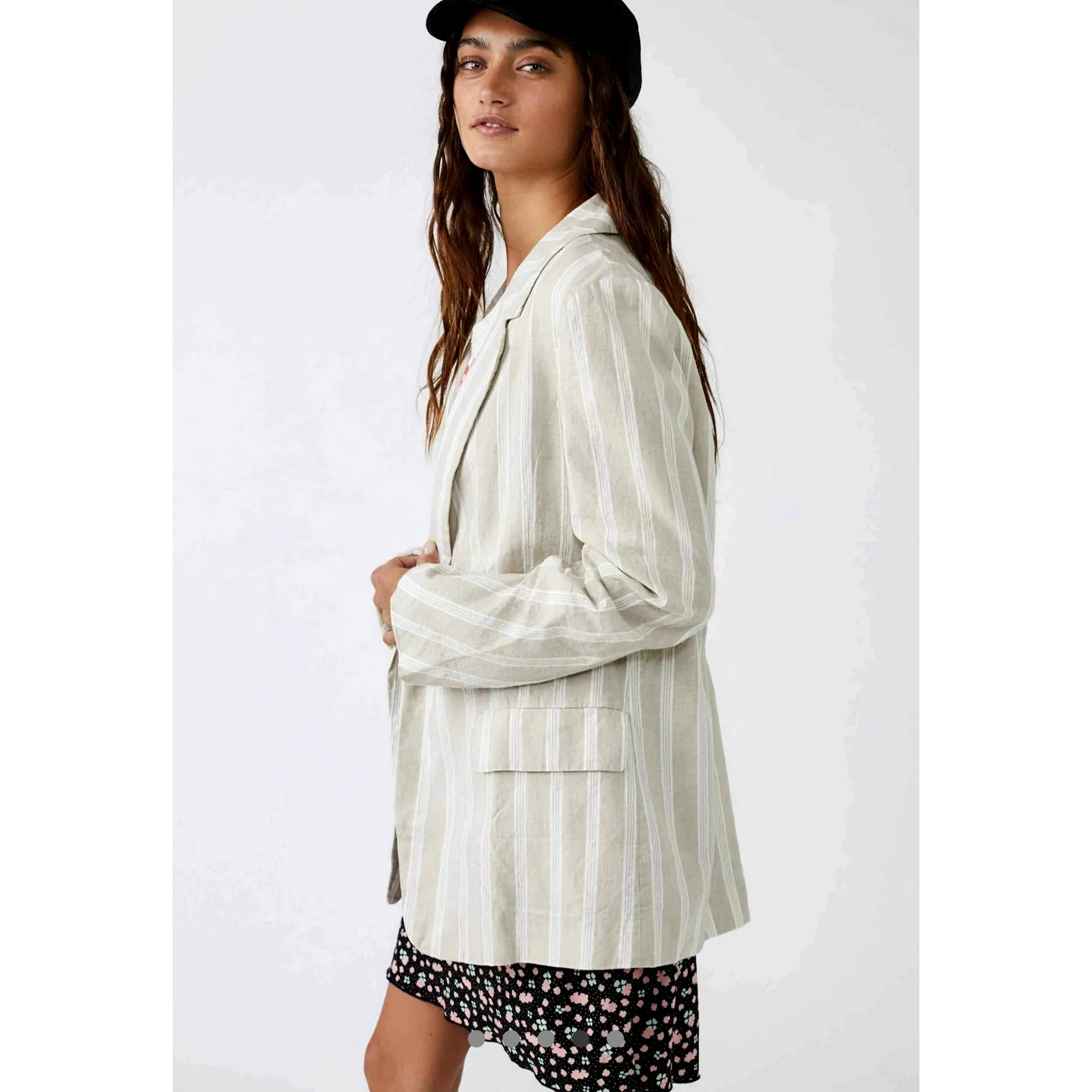 Free People Fern Striped Blazer size L - Image 2