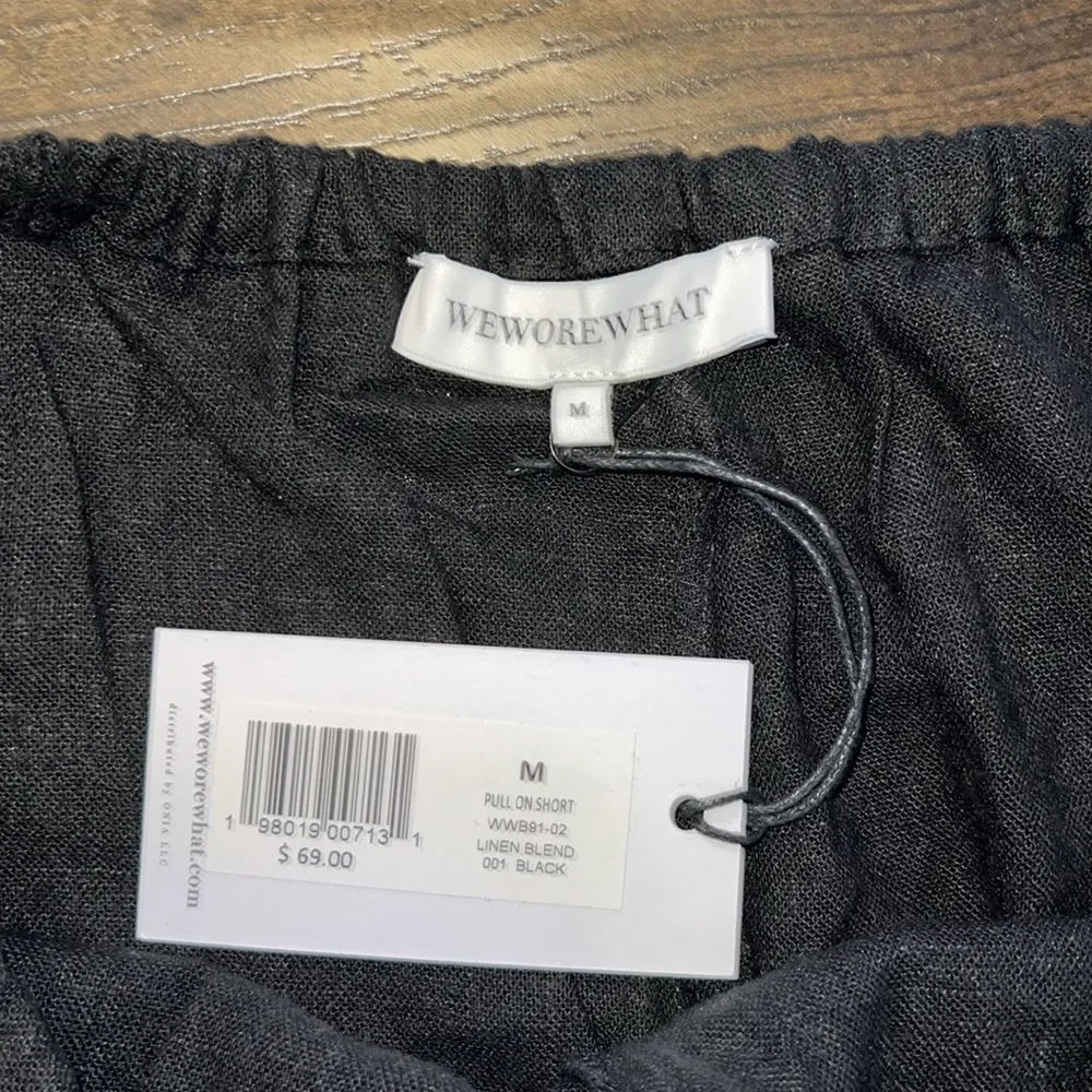 NWT WeWoreWhat Black Linen Blend Pull-On Shorts - Image 5