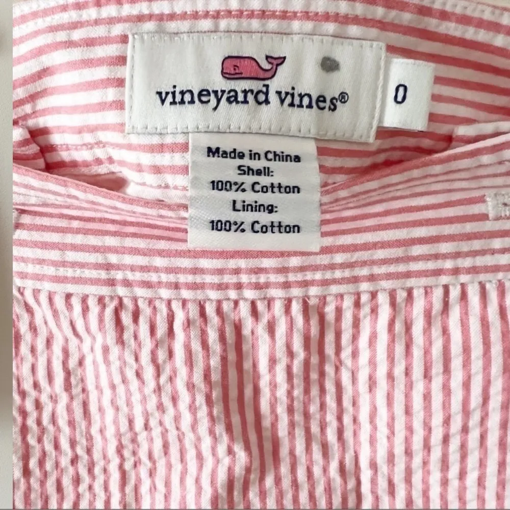 Vineyard Vines Pink Nautical Button Front Side Zip Unlined Mini Skirt Size 0 - Image 5