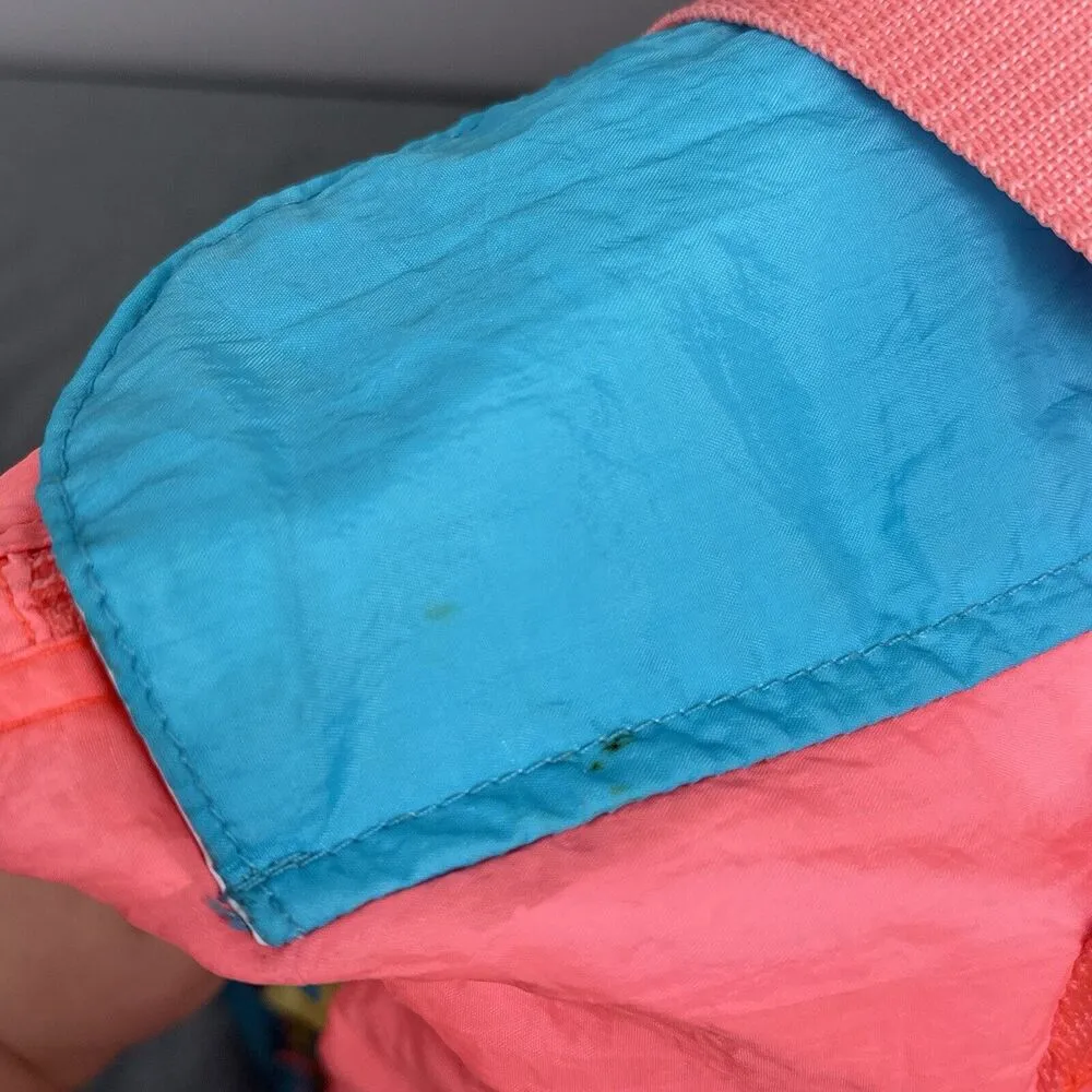 Vintage Gitano Surf Life Duffle Bag Matching Wrist Bag Windbreaker Neon Tote Orange - Image 8