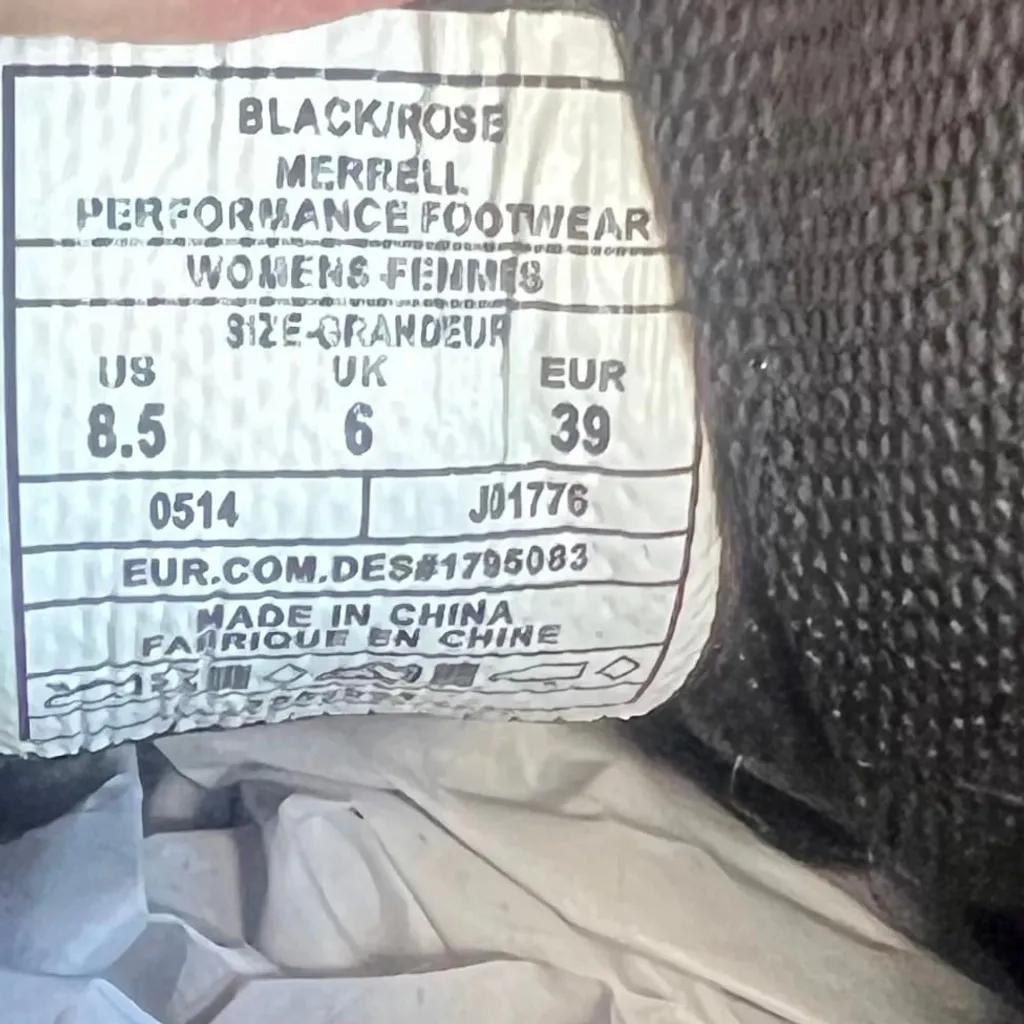 Merrell Verterra Black / Pink Women's Hiking Shoe Size 8.5 #750 - Image 6