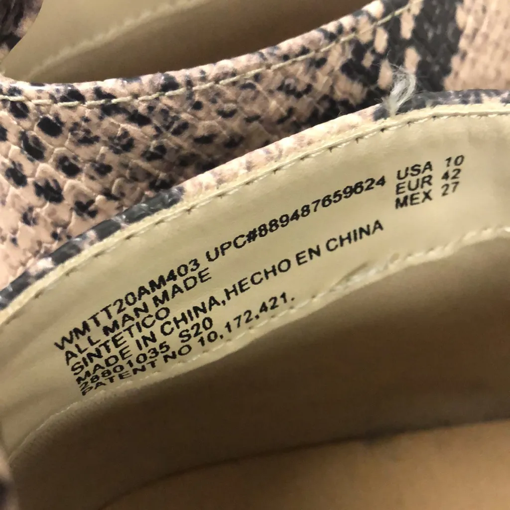 Time and Tru faux snake print booties‎ wedge sneakers size 10 Tan - Image 6