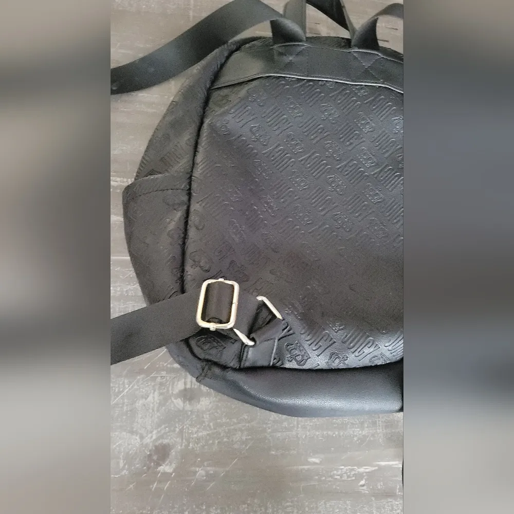 Juicy Couture Large Black Logo Faux Leather Backpack - Image 2