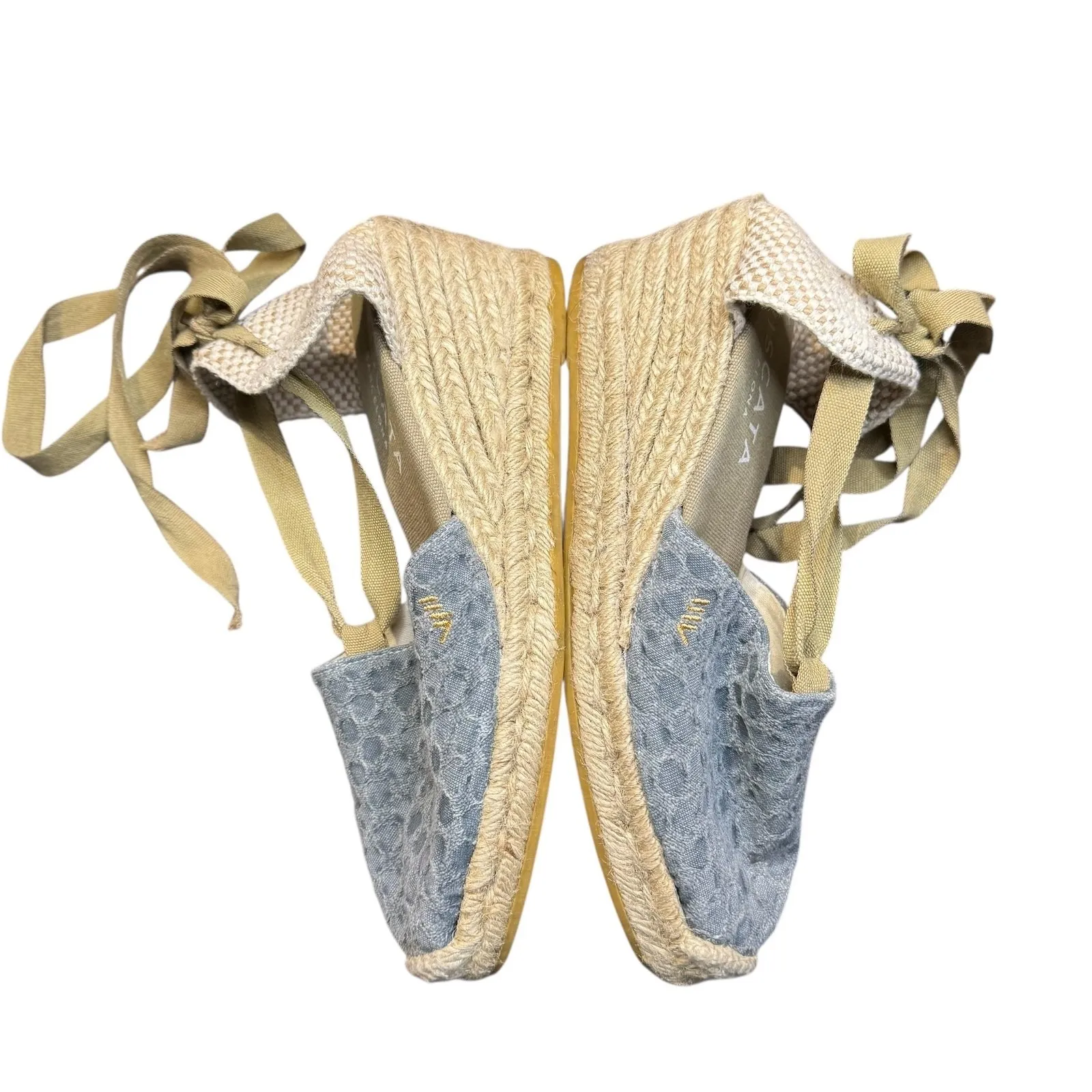 Viscata Shoes Womens Size 40‎ Blue Espadrille Wedge Ankle Wrap Lace Up Sandals - Image 5
