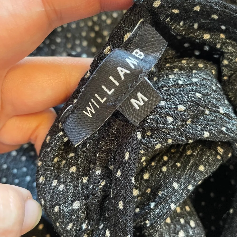 William B  Backless Polka Dot Crop Blouse Black (Medium) - Image 4