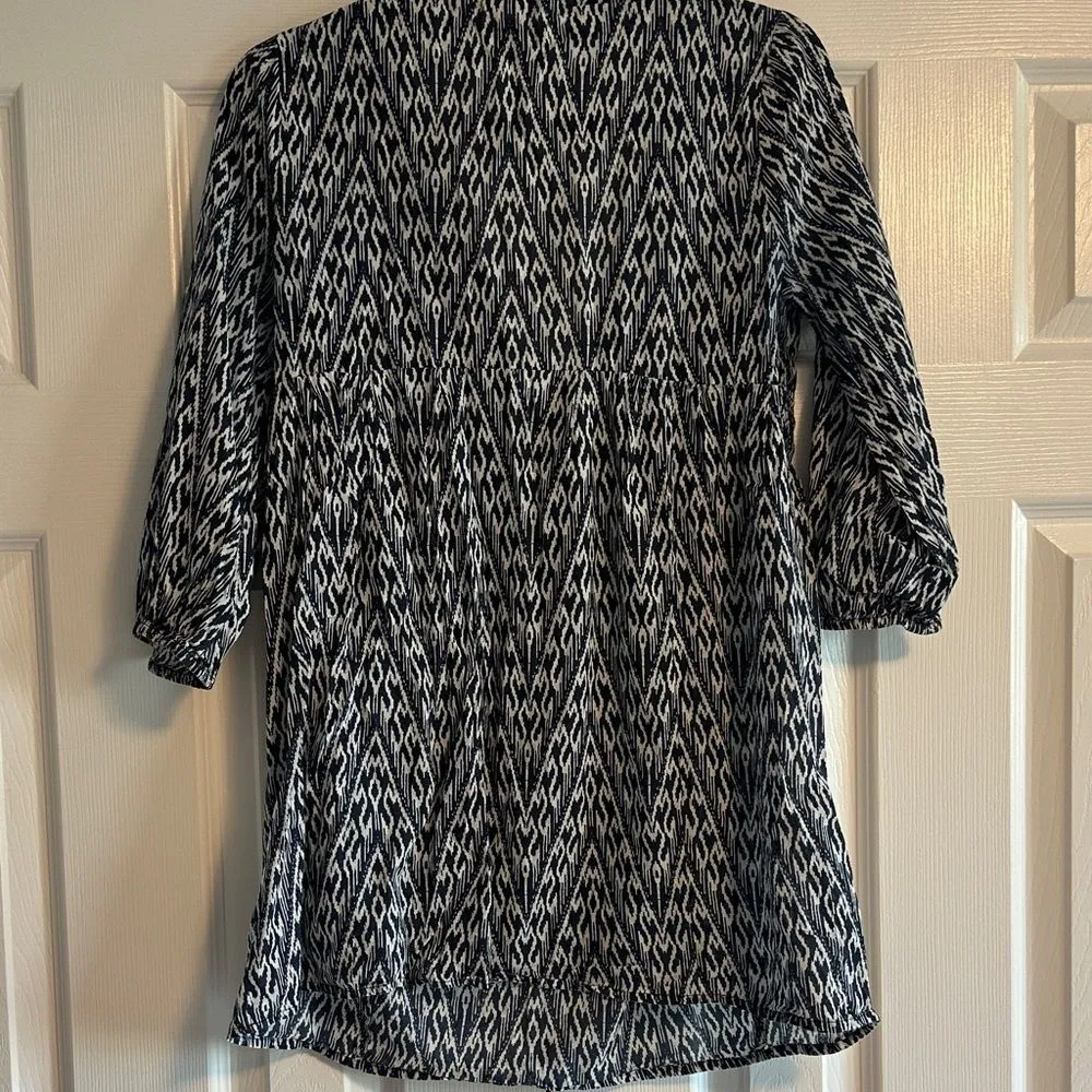 Joie a la plaza Women's Navy Blue and White Beach Coverup Dress - Size XS - Image 6