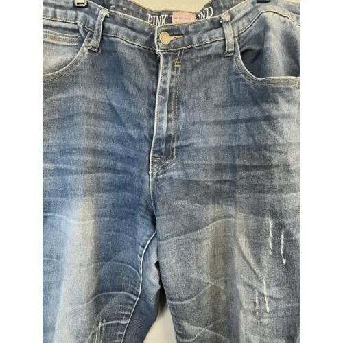 Pink Diamond Jeans Womens 20 Dark Wash Denim Straight Distressed Normcore Y2K Blue Size undefined - Image 2