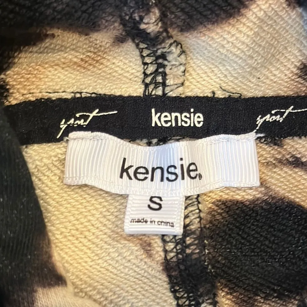 Kensie Women’s Ivory & Black Tie Dye Hooded Sweatshirt - Size S - Image 5