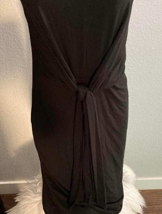 Carly Jean Los Angeles Black Holly Tie Front Midi Dress - Image 5