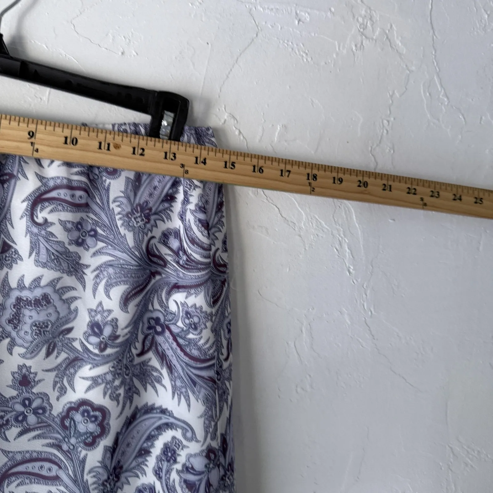 Fair Indigo Skirt Womens 8‎ Purple Paisley 100% Silk Midi Whimsigoth Boho - Image 3