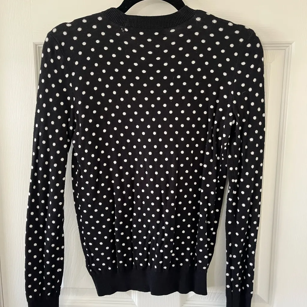 Ralph Lauren Black and White Polka Dot Cardigan - Image 3