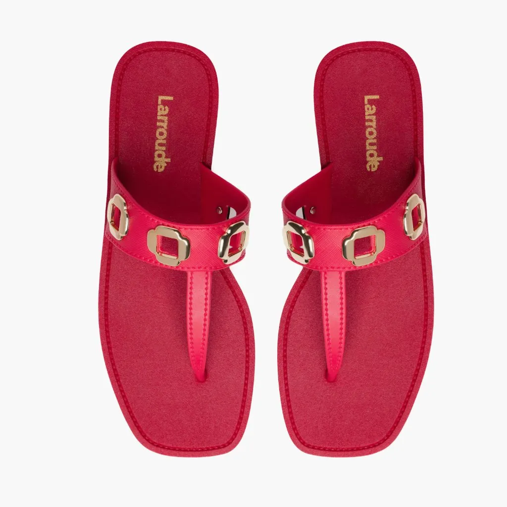 NEW Larroudé Milan Sandal (Women) 8/9M, SCARLET Red Size undefined - Image 4