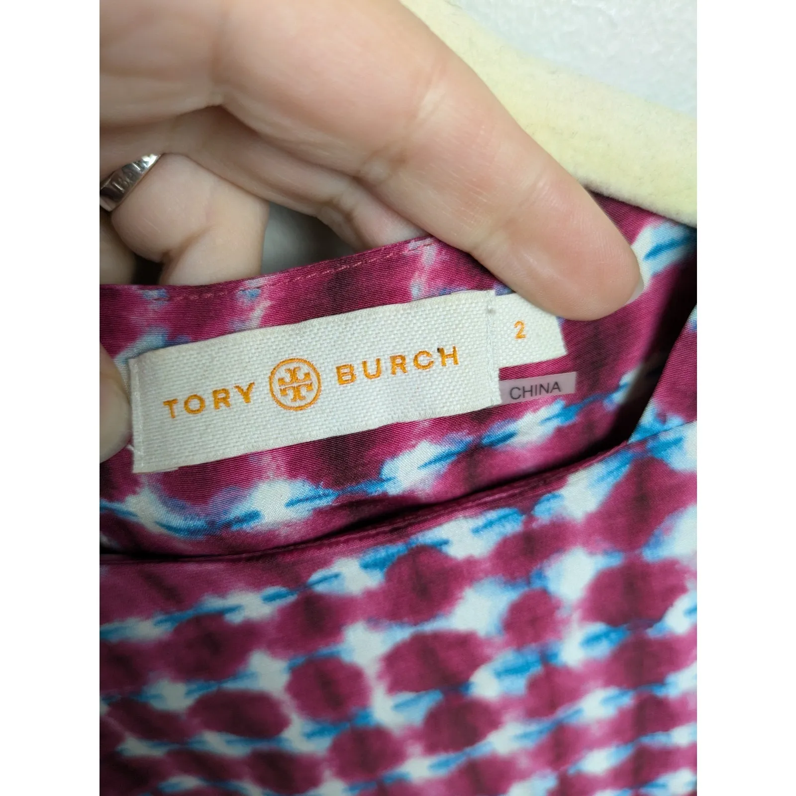 TORY BURCH Magenta Silk Sonda Dress Tea Length Midi Runway Sleeveless Women's 2 - Image 5