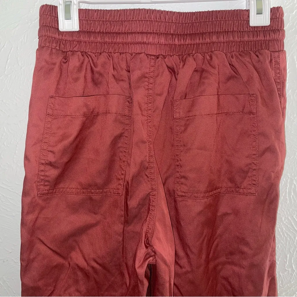 A New Day Jogger‎ Pants Small Red Rust Lyocell Cotton Drawstring Waist Pockets - Image 7