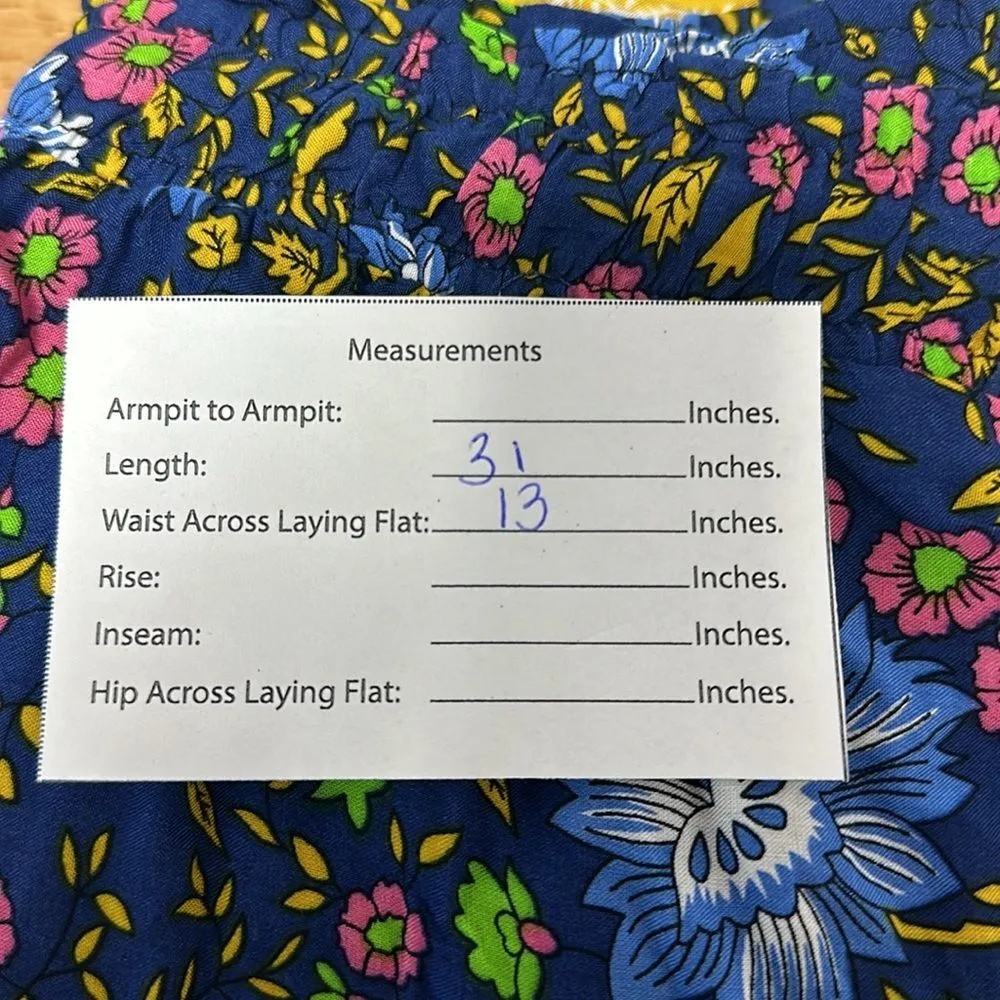 NWT Aly Daly Naxi Skirt Floral Print Navy background, pink/Yellow flower Sz S - Image 10