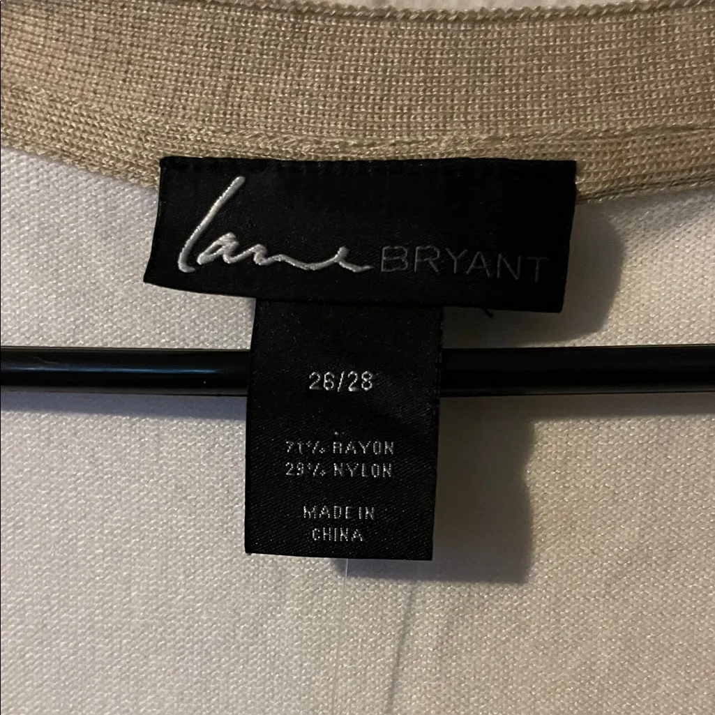 Lane Bryant  Tan and White Cardigan - Image 8