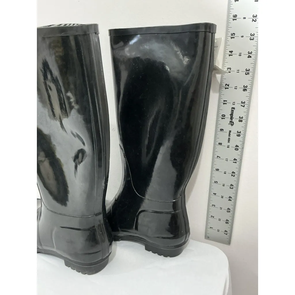 Womans Target Black Size 7 Tall Rubber Rain Boots NWT - Image 4