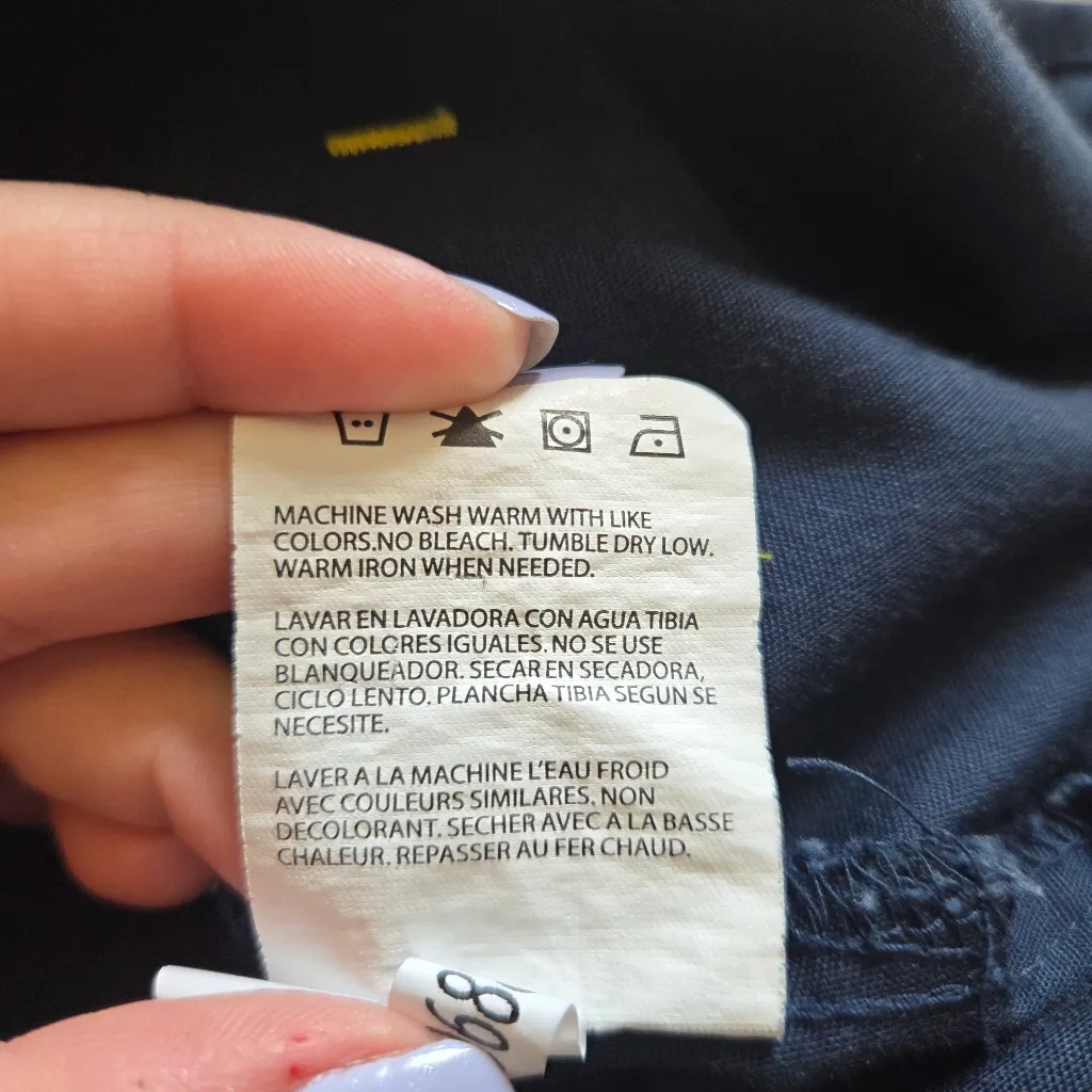 WonderWink Navy Scrub Top with Yellow Trim - Image 10