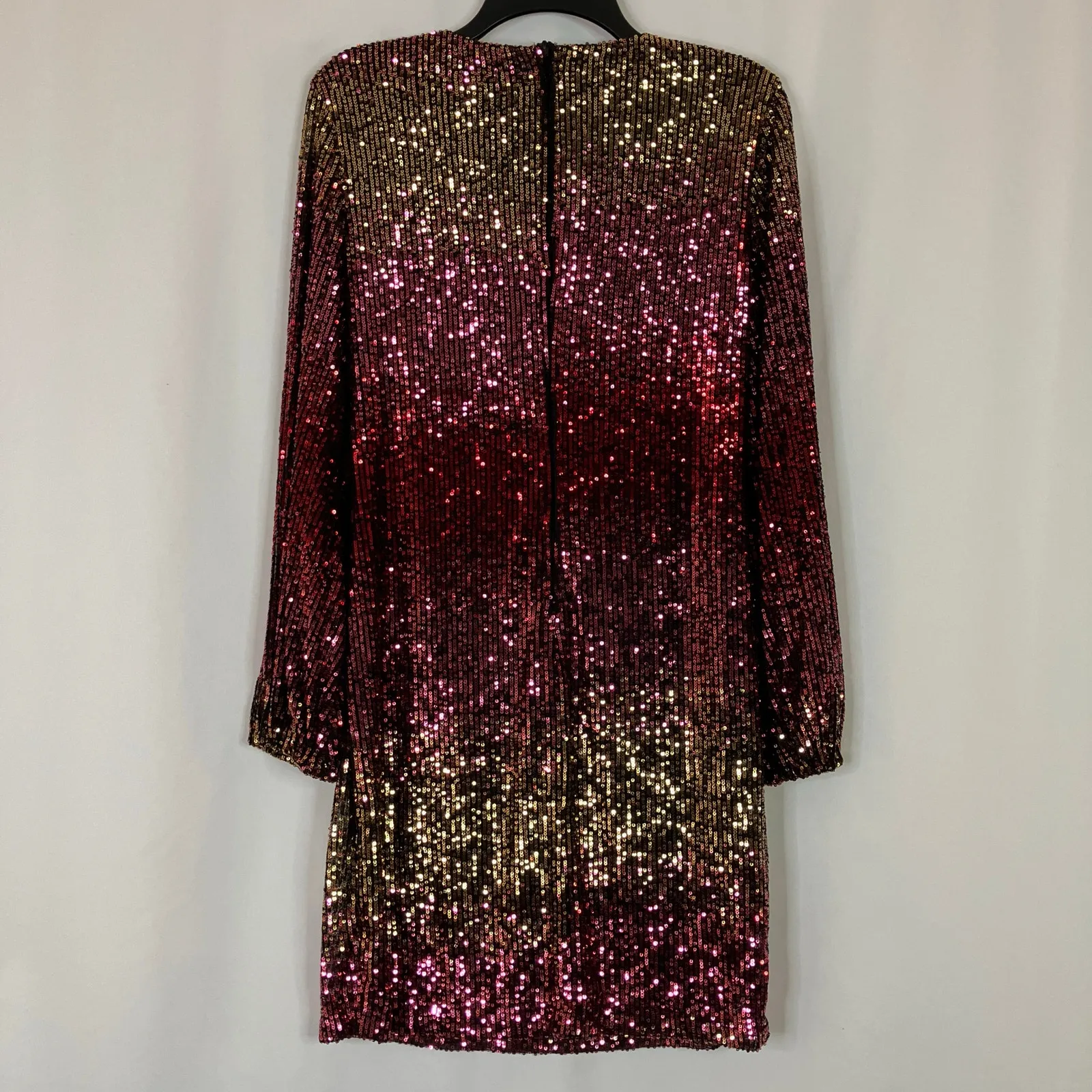Premier Amour | Sequin Dress Long Sleeve Black Red Pink Gold Party NWT Womens 8 - Image 7