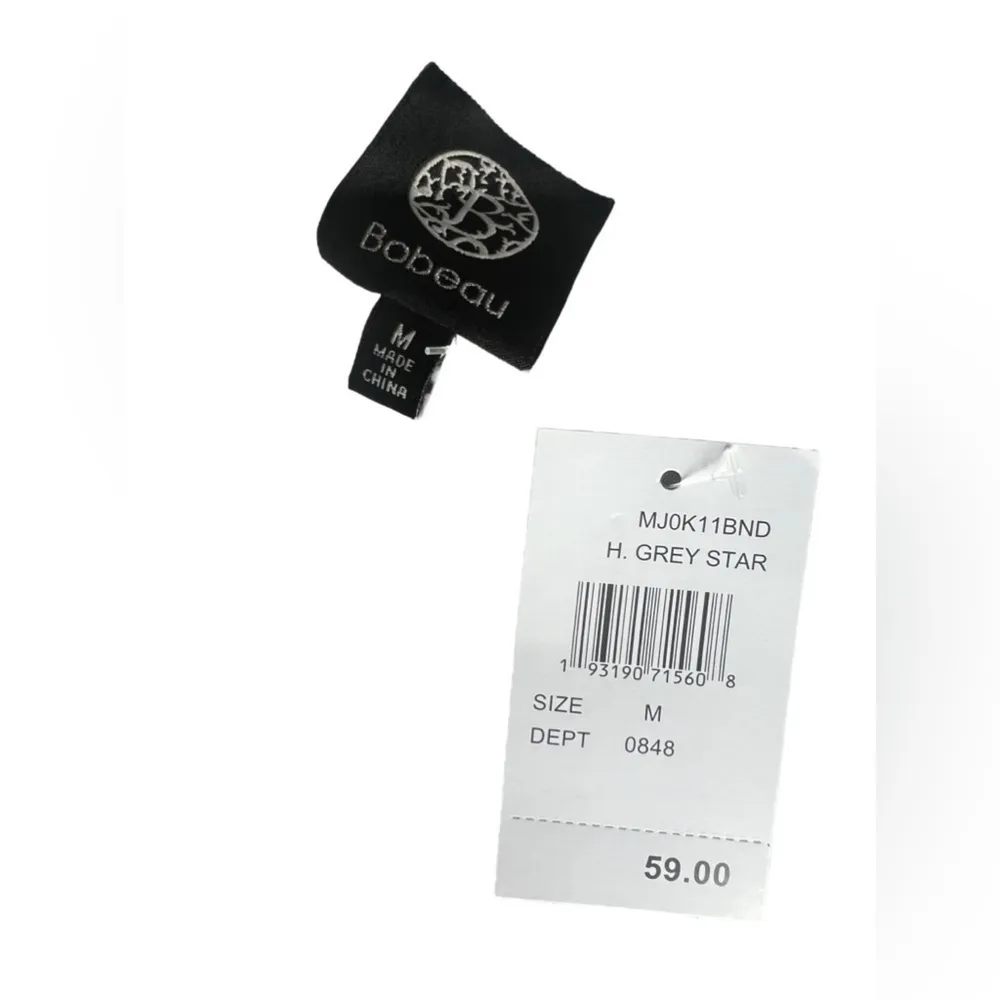 NEW Bobeau Gray Star Print Faux Fur Lined Zip‎ Hoodie - Image 5